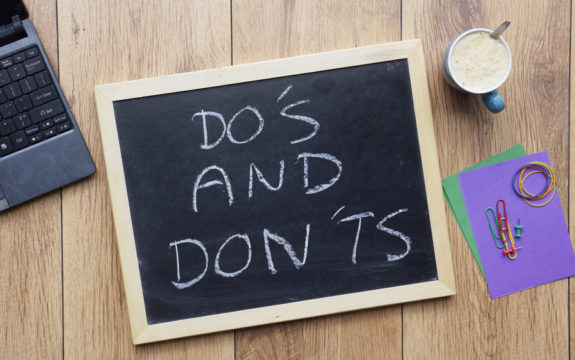 Do's and Don'ts chalkboard