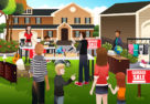 Cartoon yard sale image