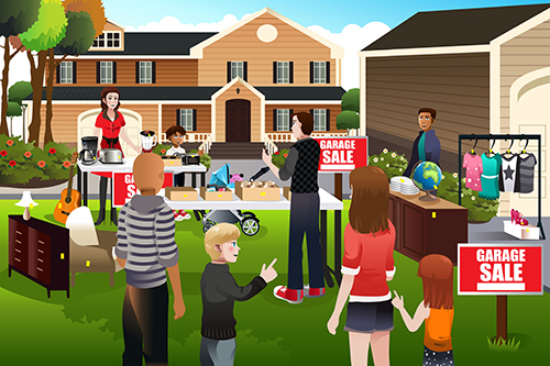 Cartoon yard sale image